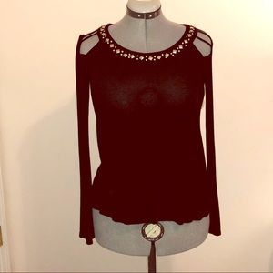 BKE Boutique Long Sleeve Black Top